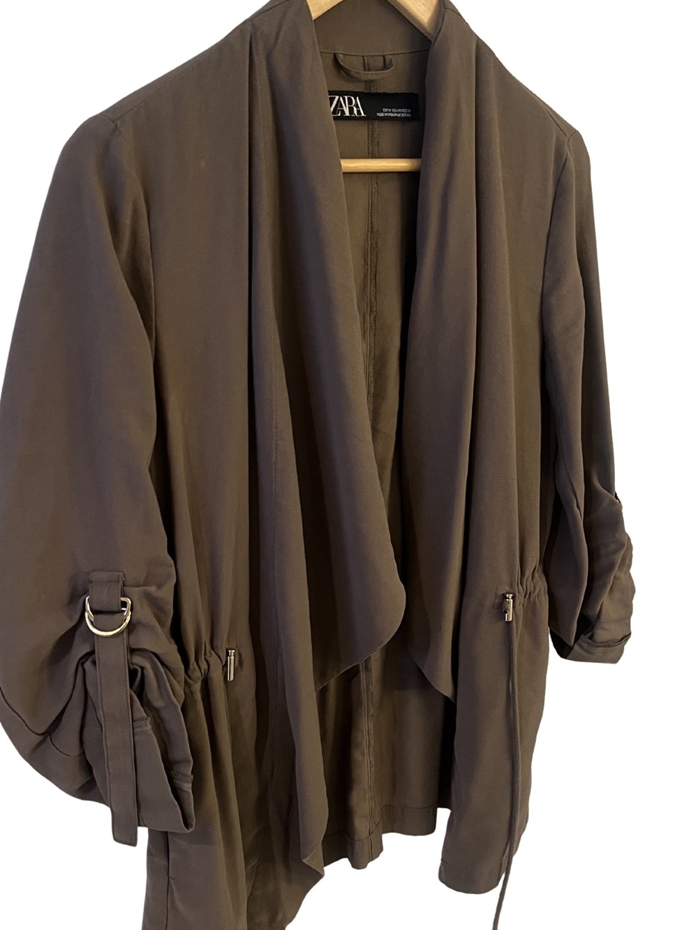 Zara Olive Brown/Green Utility Jacket with Gold Hardware | Size Medium - Picture 4 of 9